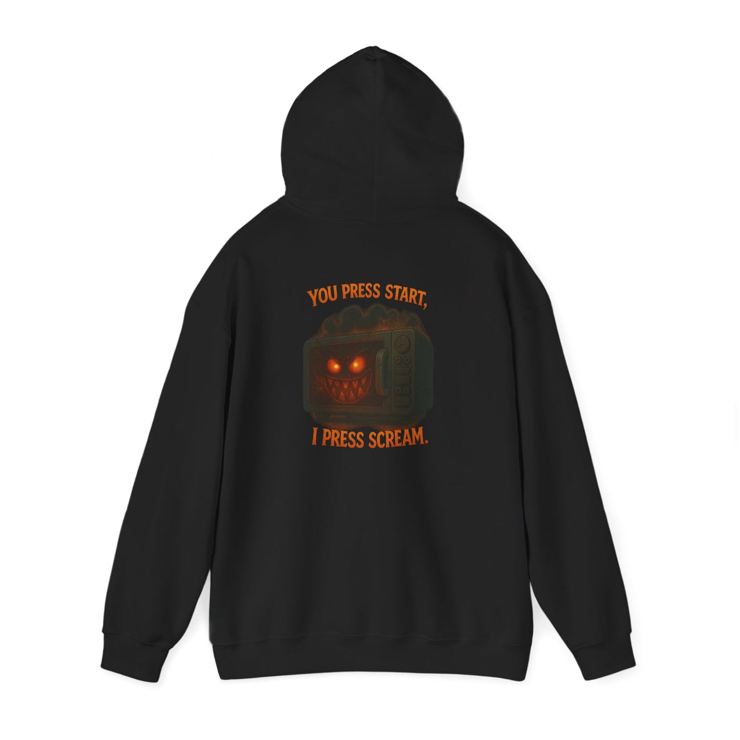 Spooky Hoodie — "You Press Start, I Press Scream" Halloween Sweatshirt