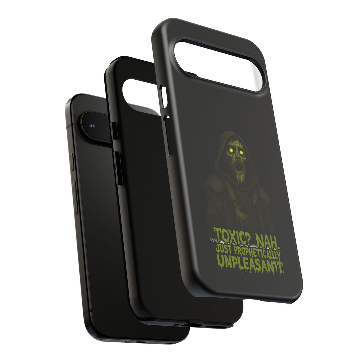Phone Case — 'Toxic? Nah, Just Prophetically Unpleasant' Neon Grim Reaper Protective Cover