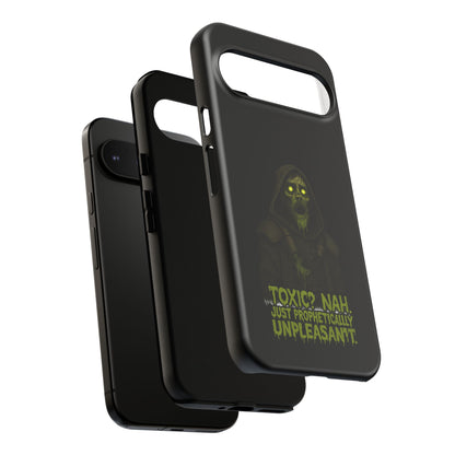 Phone Case — 'Toxic? Nah, Just Prophetically Unpleasant' Neon Grim Reaper Protective Cover