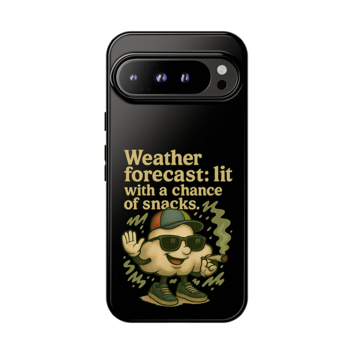 Phone Case — "Weather Forecast: Lit with a Chance of Snacks" Retro Graphic