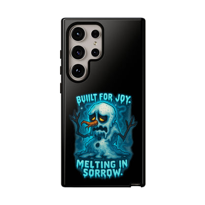 Phone Case — 'Built for Joy, Melting in Sorrow' Blue Melting Snowman Protective Case