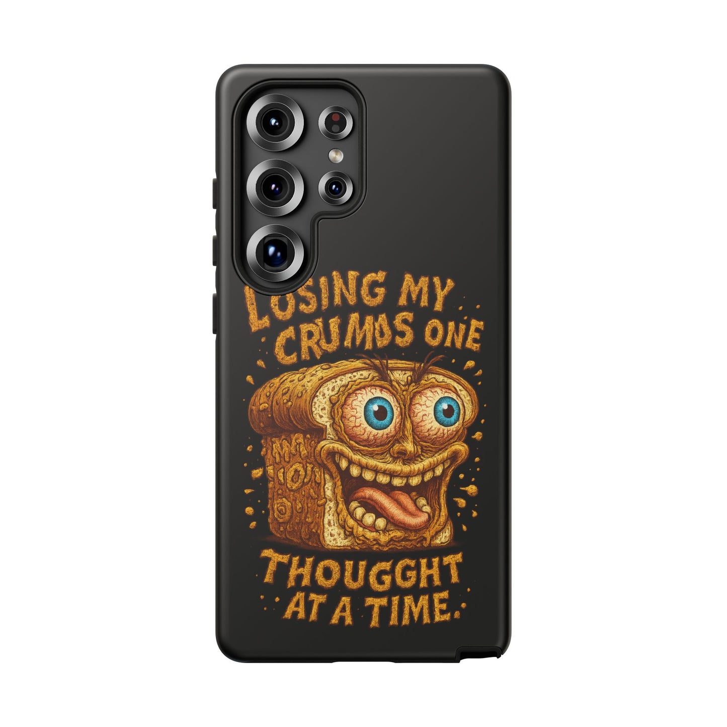 Phone Case — "Losing My Crumbs One Thought at a Time" Funny Retro Bread Illustration