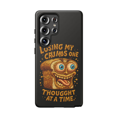 Phone Case — "Losing My Crumbs One Thought at a Time" Funny Retro Bread Illustration