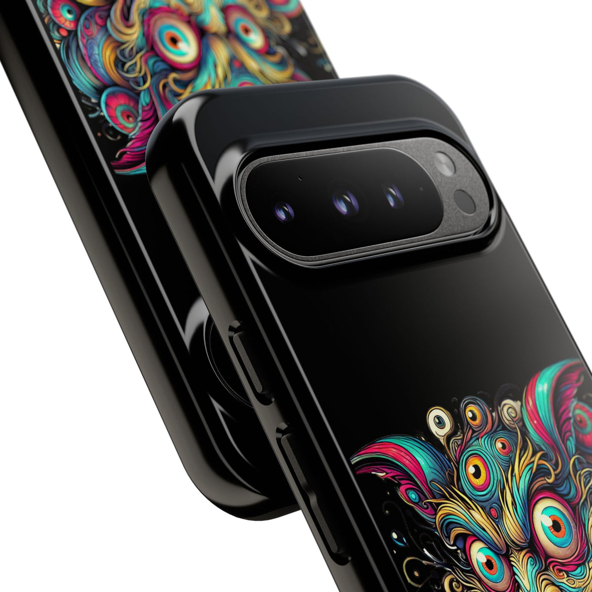 Psychedelic Mischief Phone Case — Colorful Grinning Monster Design