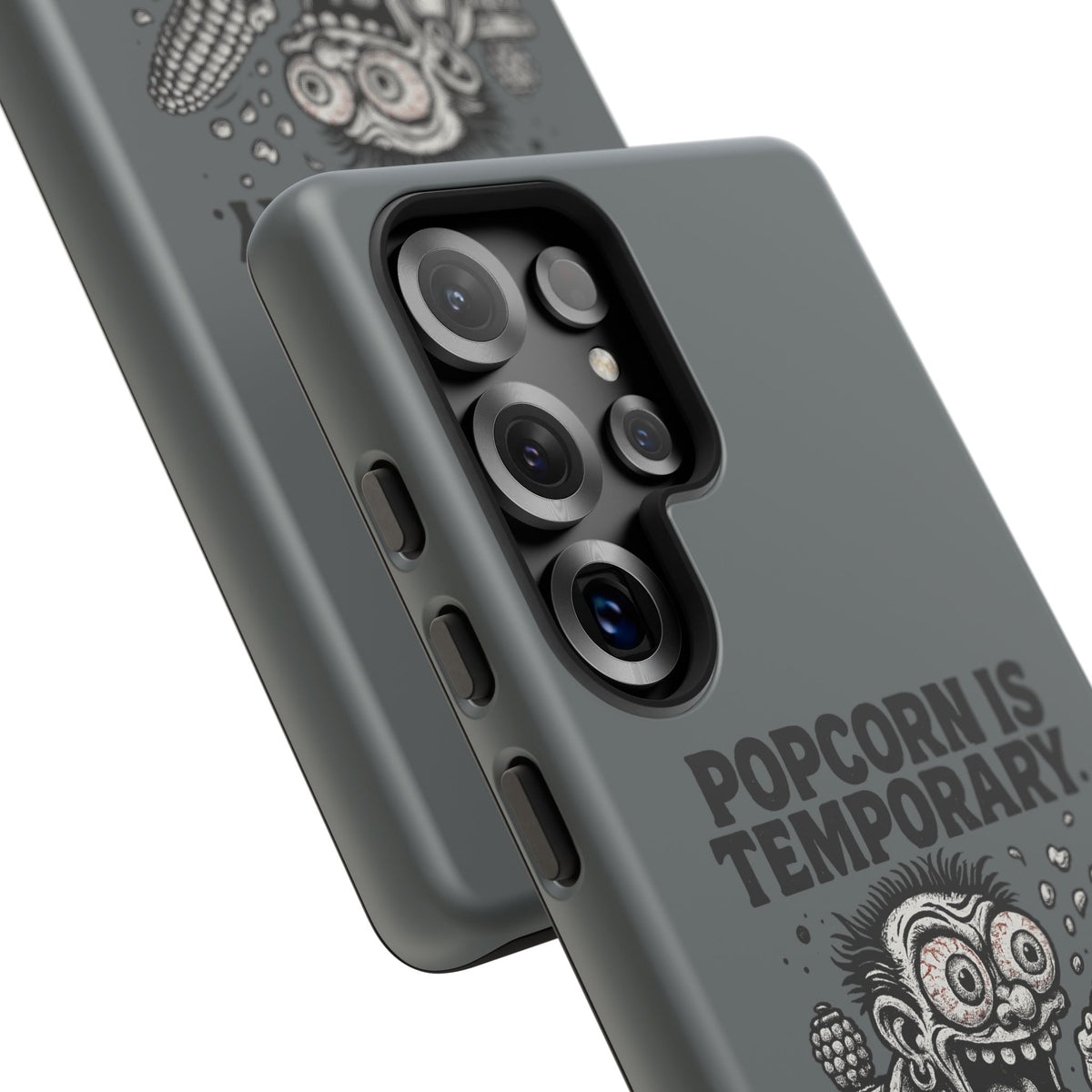 Phone Case — "Popcorn Is Temporary, Corn Is Eternal" Retro Zombie Corn Design