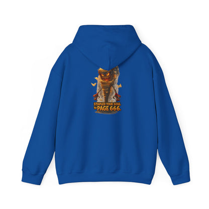 Demon "Page 666" Graphic Hoodie — Spooky Gothic Horror Pullover