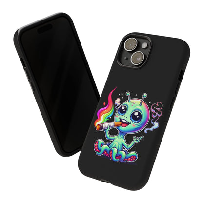 Alien Smoking Rainbow Joint Phone Case — Cute Psychedelic Cannabis iPhone Cover