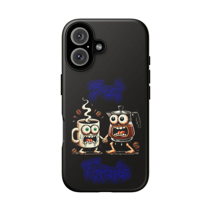 Coffee & Tea Fight Phone Case — Funny Kawaii Beverage Cartoon Tough Cases