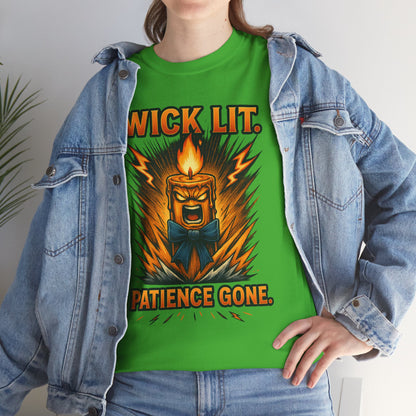 Wick Lit Candle Rage Tee | Patience Gone Graphic T-Shirt