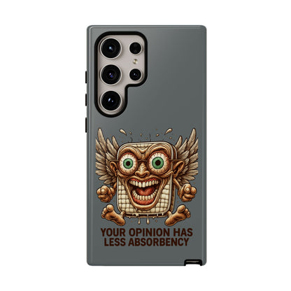 Phone Case — Funny Vintage Winged Toaster Design (“Your Opinion Has Less Absorbency”)