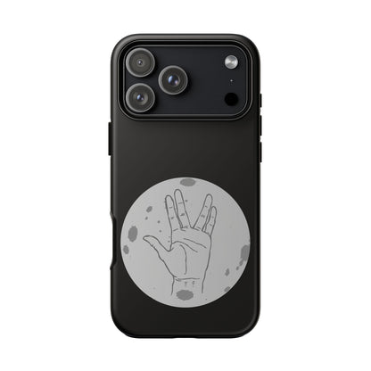 Spock Live Long Phone Case — Vulcan Salute Moon Graphic