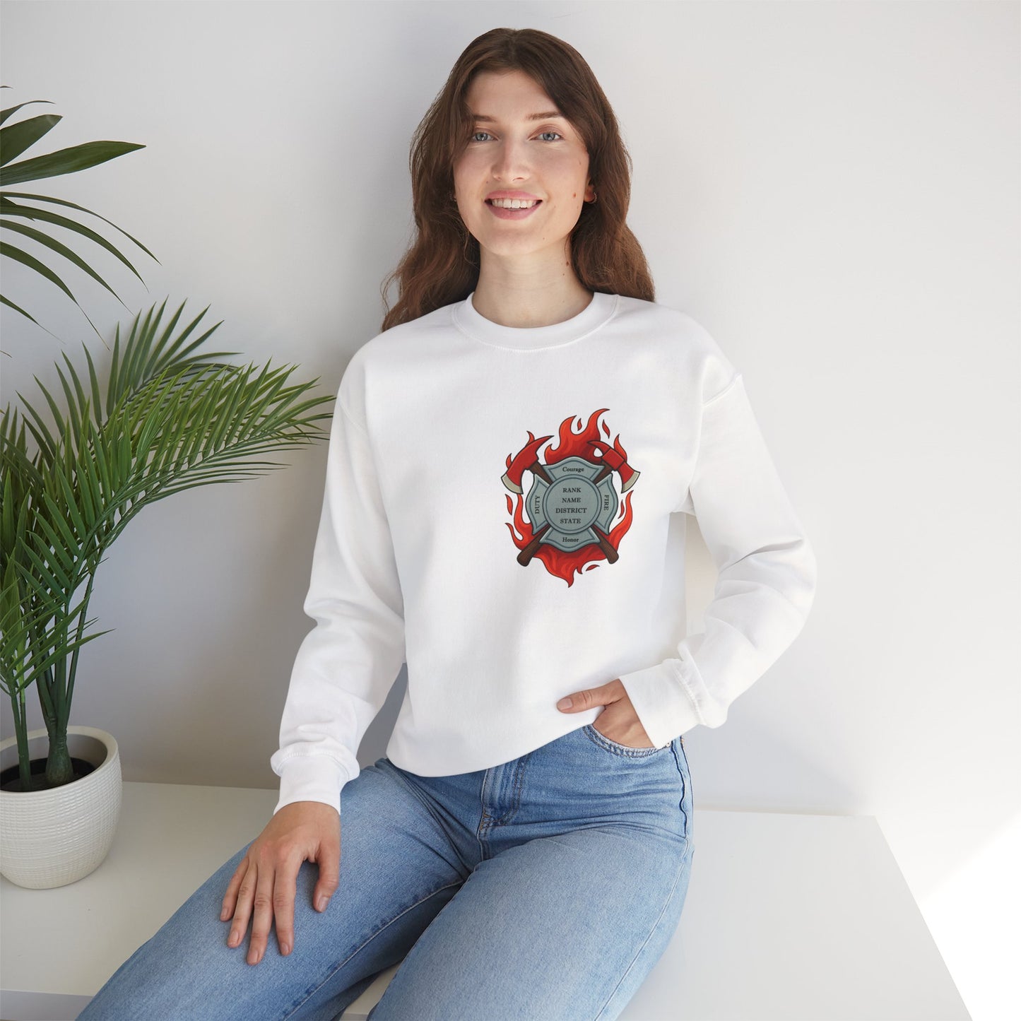 In the Heat of Danger We Hold the Line Crewneck Sweatshirt