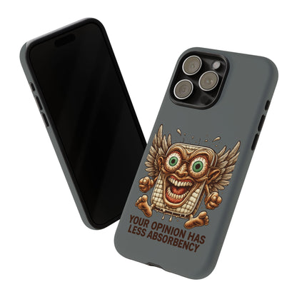 Phone Case — Funny Vintage Winged Toaster Design (“Your Opinion Has Less Absorbency”)