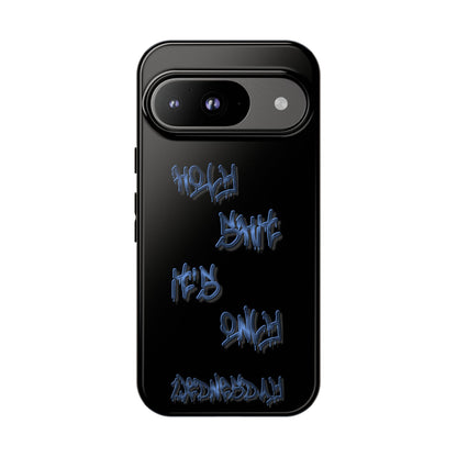 Phone Case — Blue Neon Graffiti "Tough Cases" Protective Cover