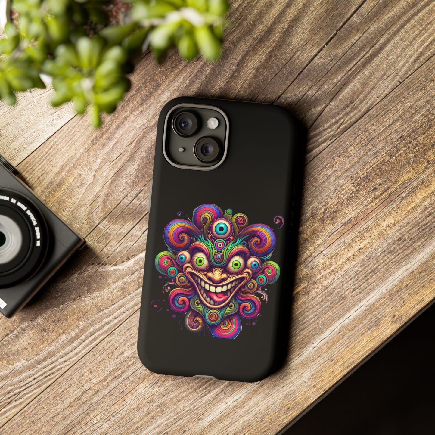 Psychedelic Jester Phone Case — Colorful Creepy Clown Tough Case