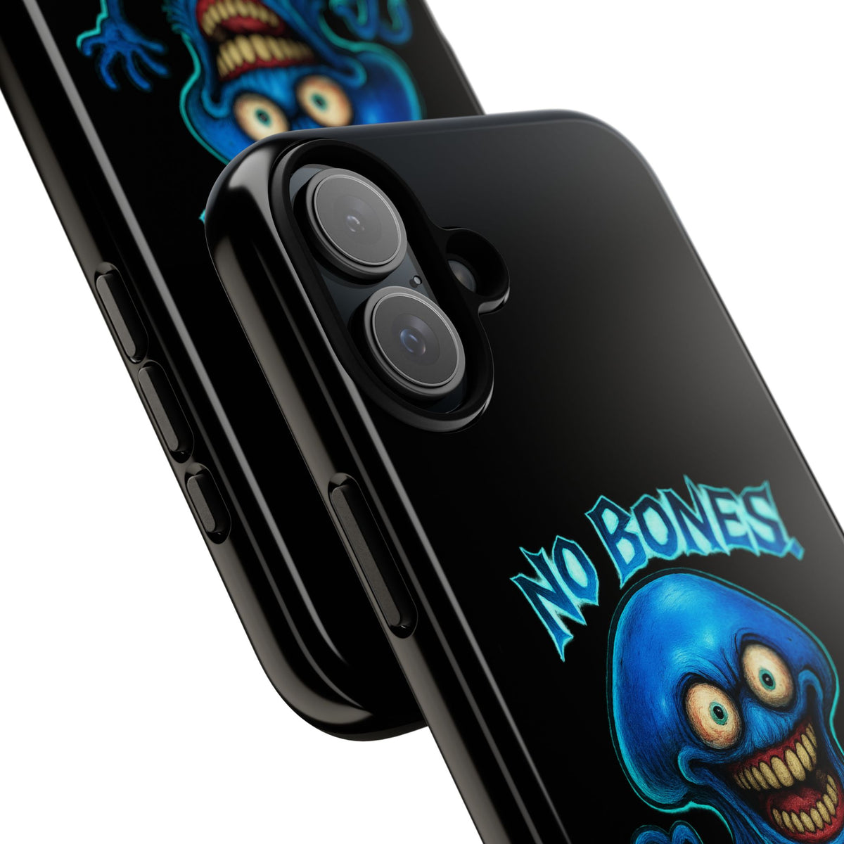 Phone Case — 'No Bones, No Chill, No Mercy' Blue Jellyfish Horror Design