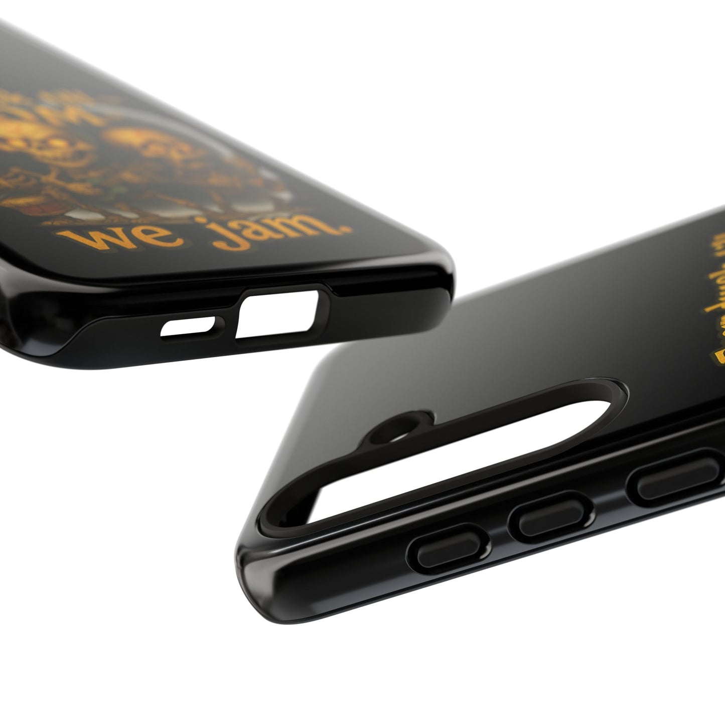 Phone Case — "From Dusk Till Doom We Jam" Skeleton Band Design