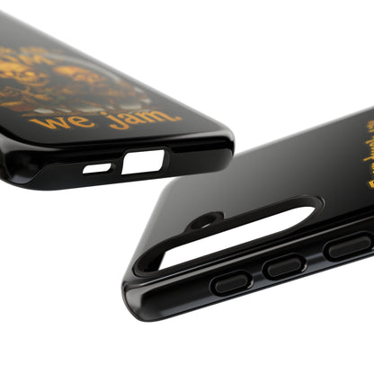 Phone Case — "From Dusk Till Doom We Jam" Skeleton Band Design
