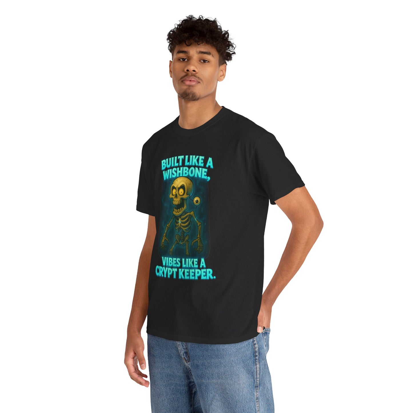 Built Like a Wishbone Skeleton Tee | Creepy Keeper Graphic Shirt