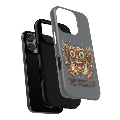 Phone Case — Funny Vintage Winged Toaster Design (“Your Opinion Has Less Absorbency”)
