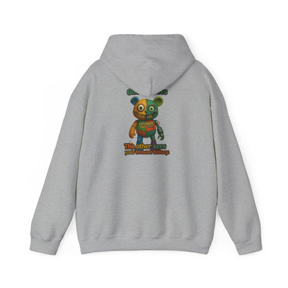 Cute Patchwork Robot Hoodie — "No other toys" Graphic Back Print