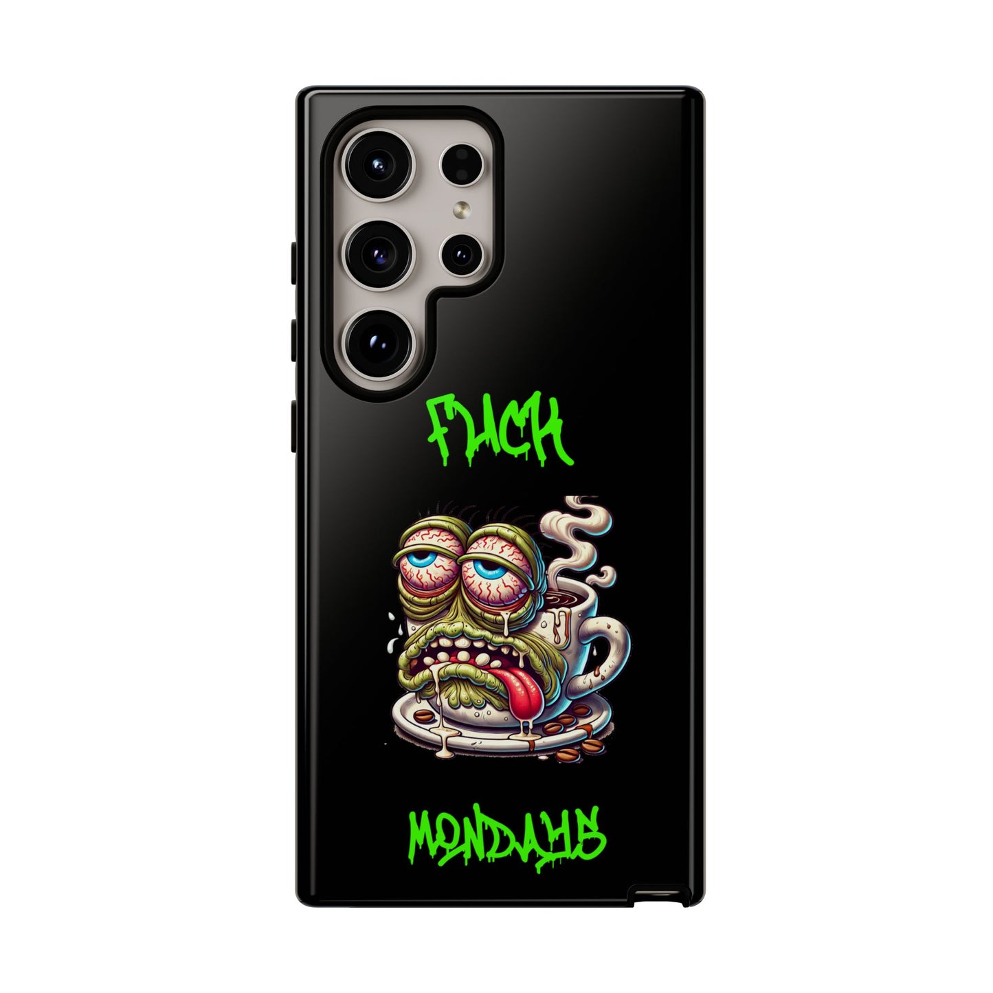Phone Case — "F*** Monday" Grotesque Coffee Monster Shock Art