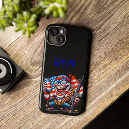 Phone Case — Patriotic 'Merica Clown with Flag, Beer & Rifle