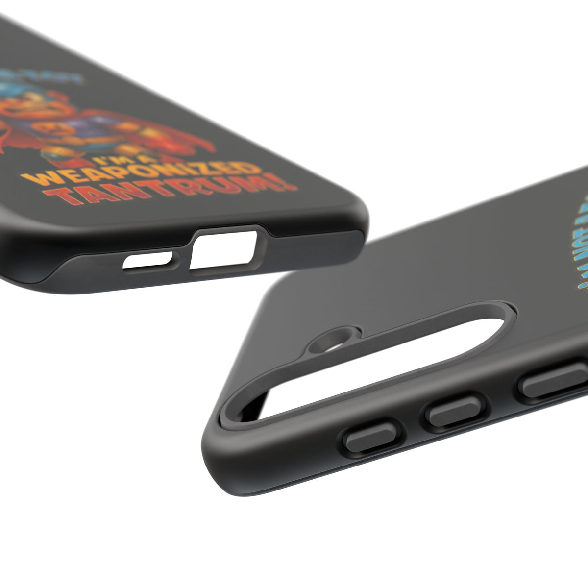 Phone Case — "I'm Not a Toy, I'm a Weaponized Tantrum" Cartoon Superhero Design