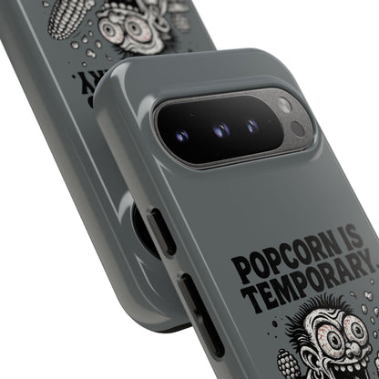 Phone Case — "Popcorn Is Temporary, Corn Is Eternal" Retro Zombie Corn Design