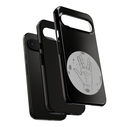 Spock Live Long Phone Case — Vulcan Salute Moon Graphic