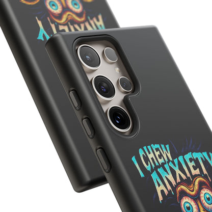 Phone Case — "I Chew Anxiety Like Bubblegum" Retro Monster Design