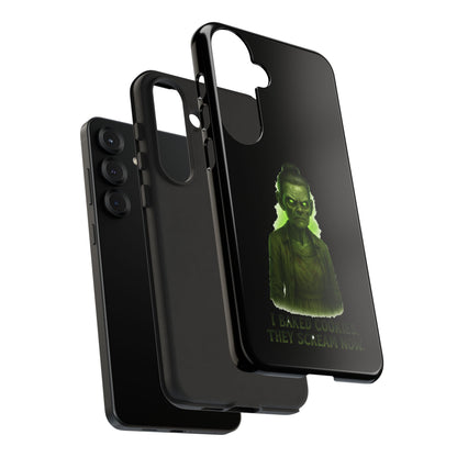 Spooky Green Ghost Phone Case — "I Baked Cookies, They Scream Now" Horror iPhone Cover