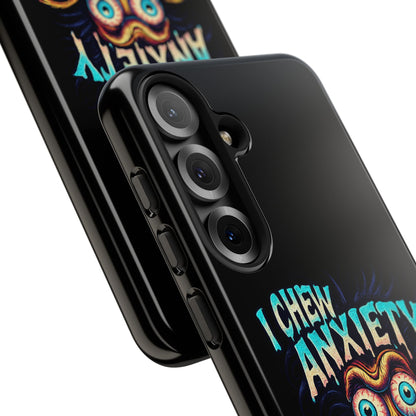 Phone Case — "I Chew Anxiety Like Bubblegum" Retro Monster Design