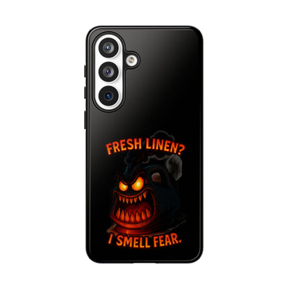 Phone Case — 'Fresh Linen? I Smell Fear.' Spooky Pumpkin Horror Protective Case