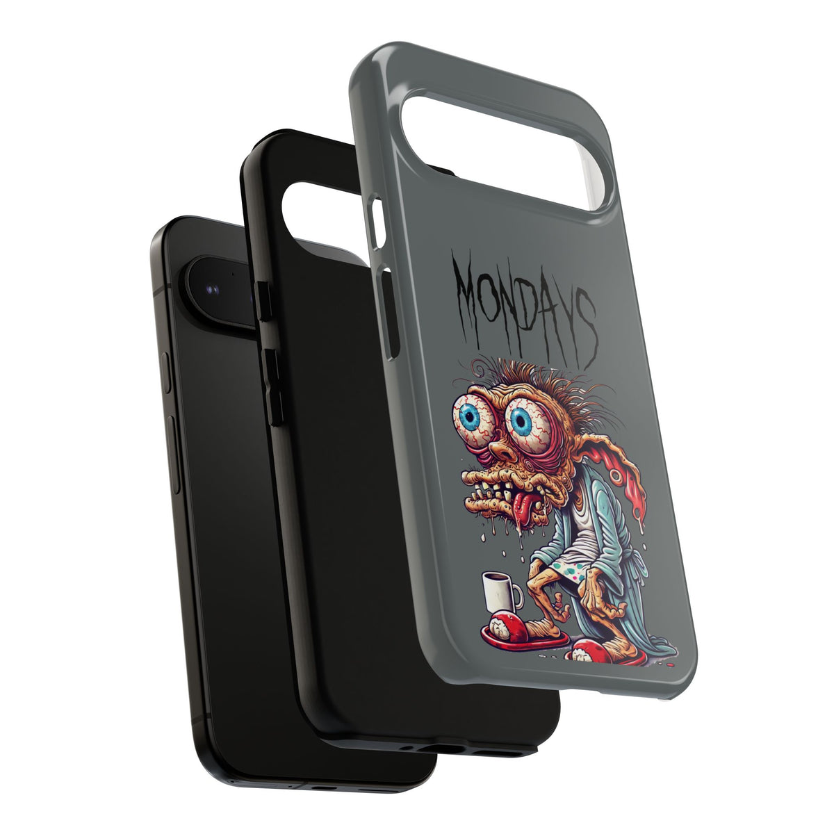 Mondays Zombie Character Phone Case – Funny Groggy Coffee Phone Cover