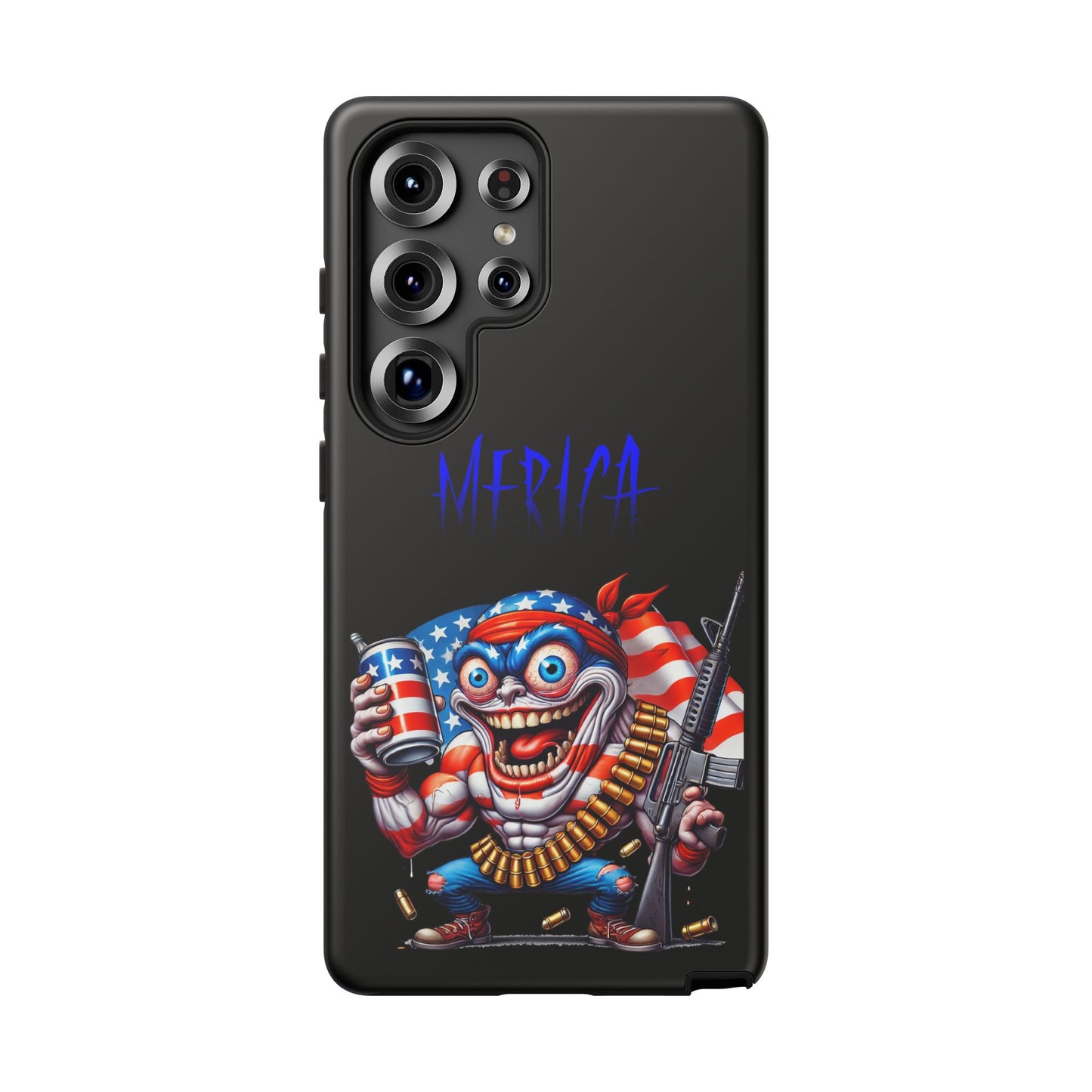 Phone Case — Patriotic 'Merica Clown with Flag, Beer & Rifle