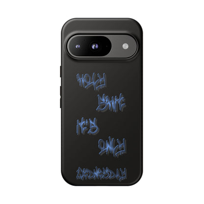 Phone Case — Blue Neon Graffiti "Tough Cases" Protective Cover