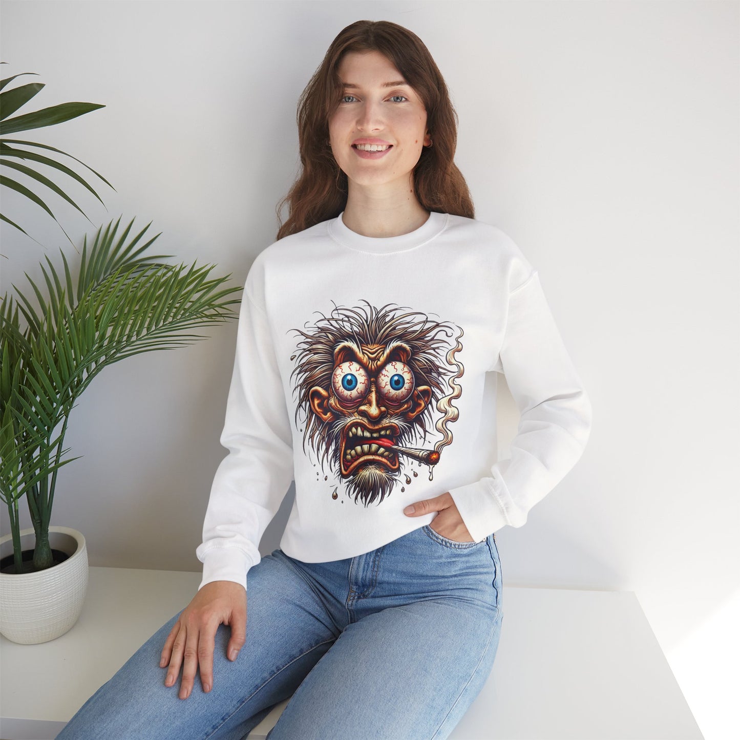 Wild-Eyed Smoking Maniac Crewneck Sweatshirt