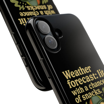 Phone Case — "Weather Forecast: Lit with a Chance of Snacks" Retro Graphic