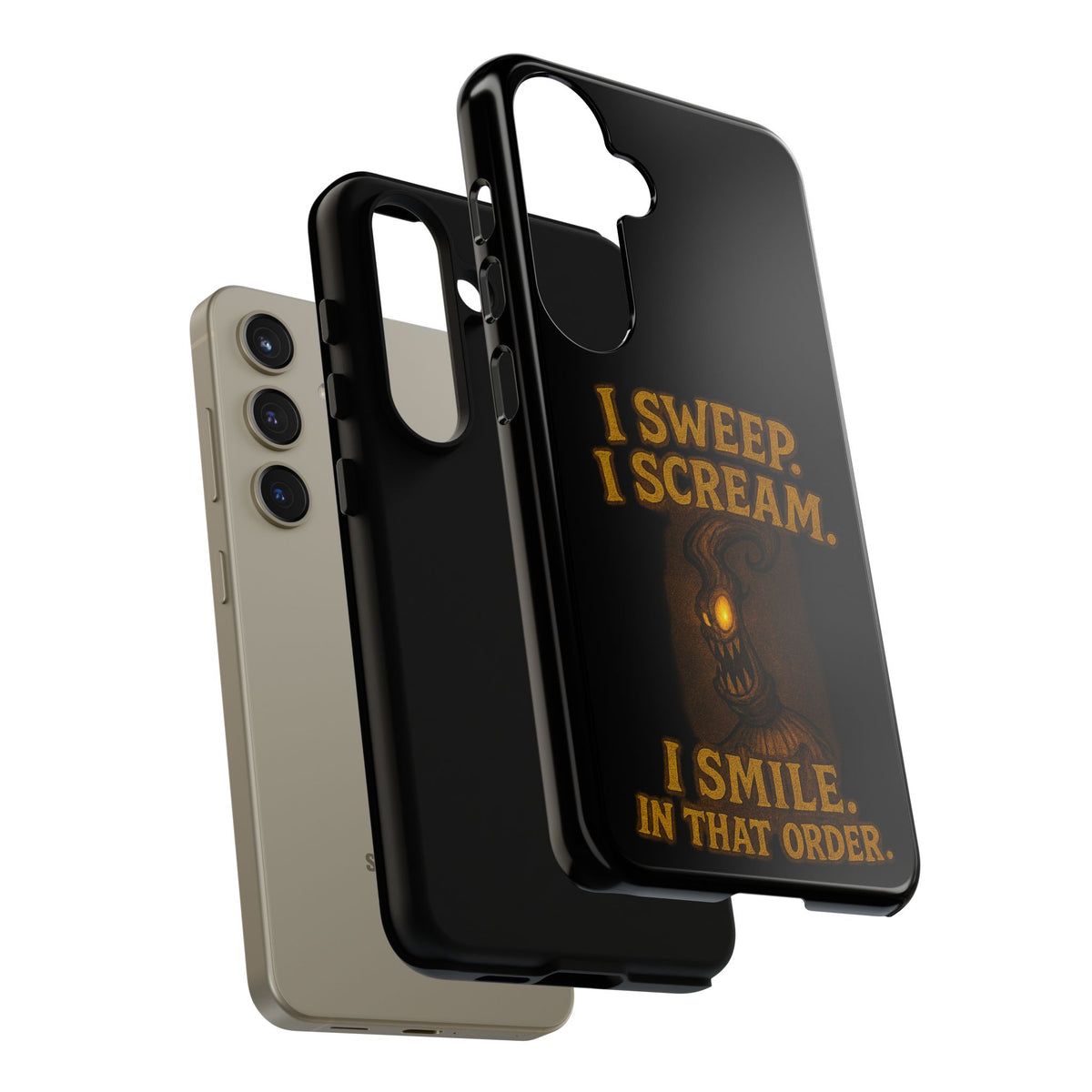 Phone Case — "I Sweep. I Scream. I Smile in That Order." Halloween Horror Design