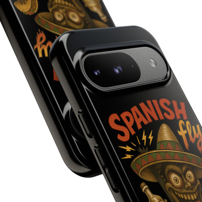 Spanish Fly Tough Phone Case — Retro Skull Sombrero Design
