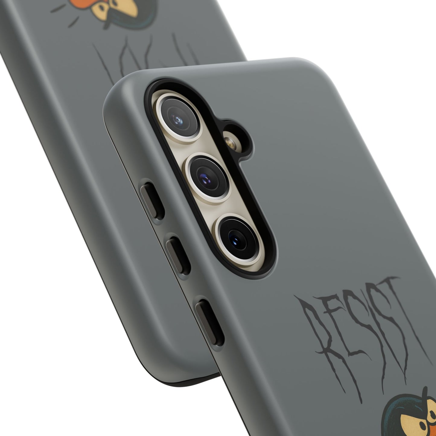 Resist Angry Penguin Phone Case — Protective iPhone Case with Bold Cartoon Design