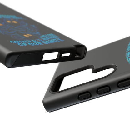 Phone Case — 'Every Time Someone Yanks Us From the Wall... We Lose Another Piece of Our Sanity' Blue Monster Design