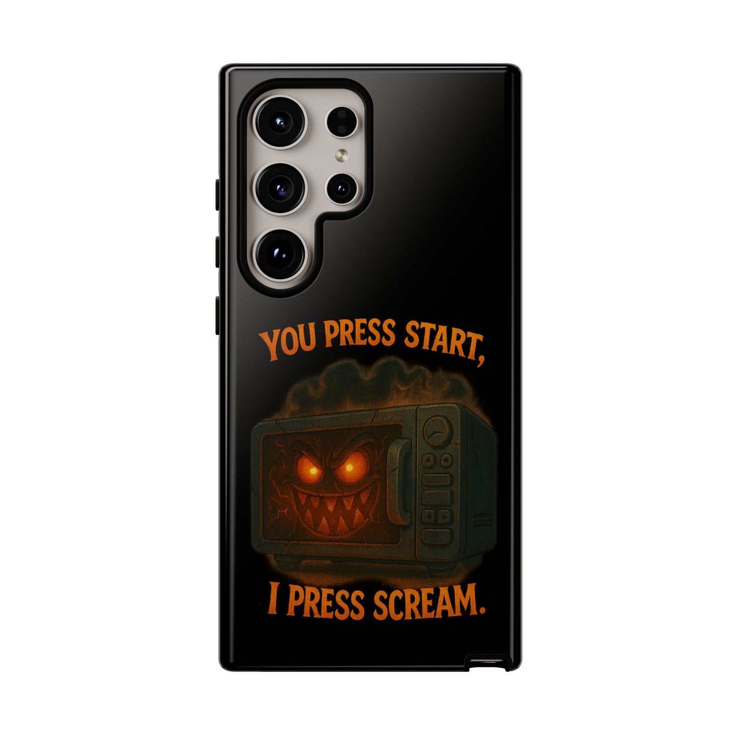 Phone Case — "You Press Start, I Press Scream" Spooky Retro Game Controller Design