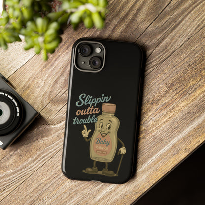 Phone Case — 'Slippin Outta Trouble' Retro Baby Oil Mascot