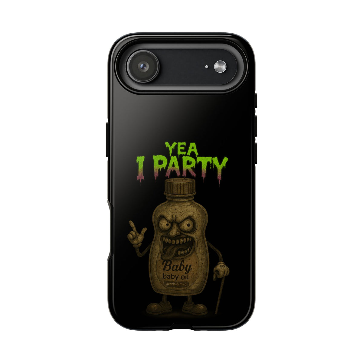 Phone Case — 'Yea I Party' Creepy Baby Bottle Graphic