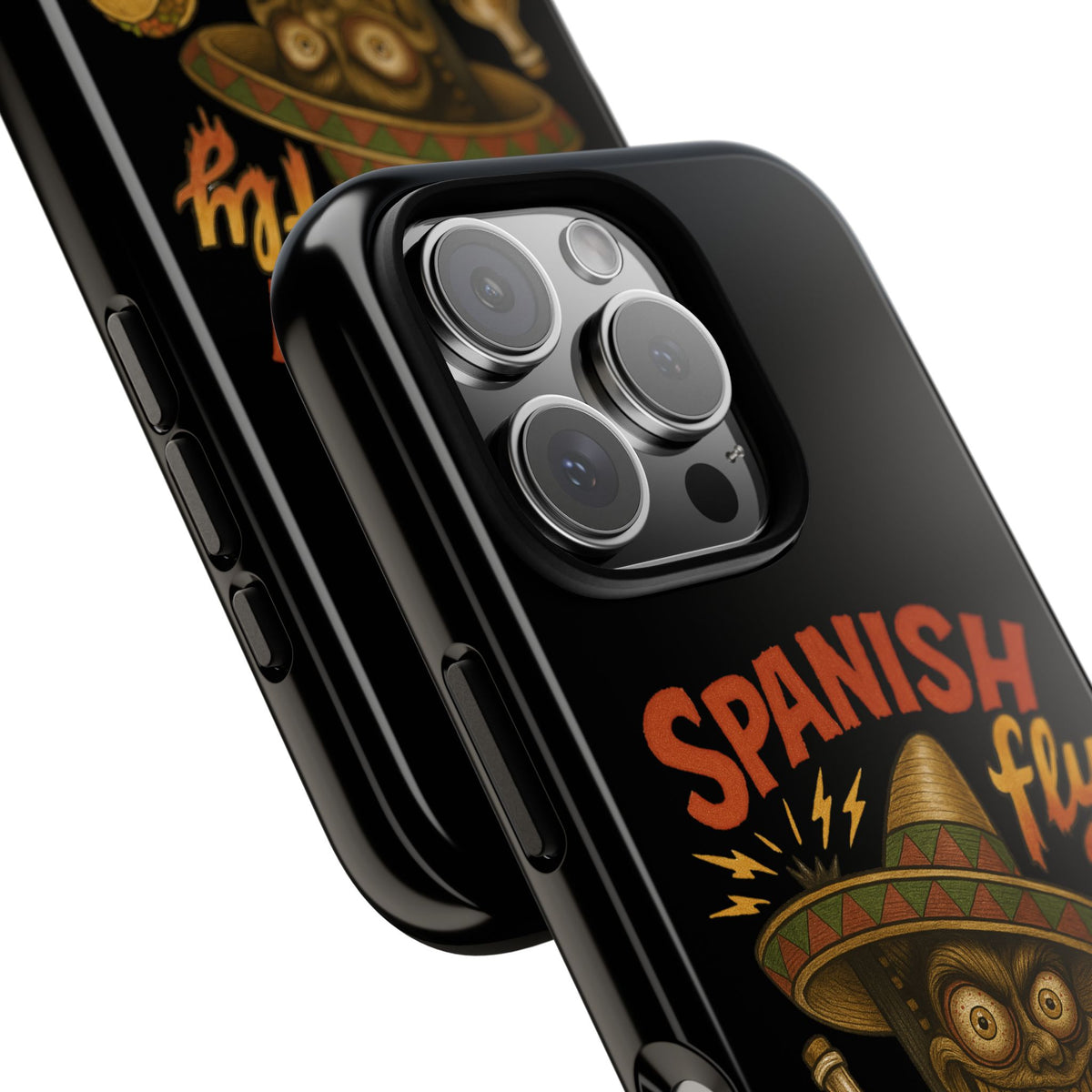 Spanish Fly Tough Phone Case — Retro Skull Sombrero Design