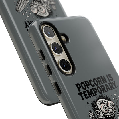Phone Case — "Popcorn Is Temporary, Corn Is Eternal" Retro Zombie Corn Design