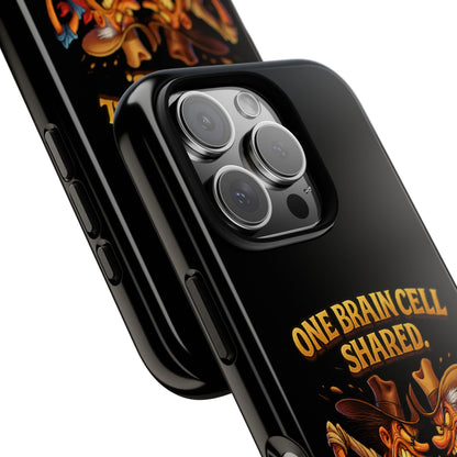 Phone Case — 'One Braincell Shared, Constantly Fighting for Custody' Funny Rivalry Cartoon
