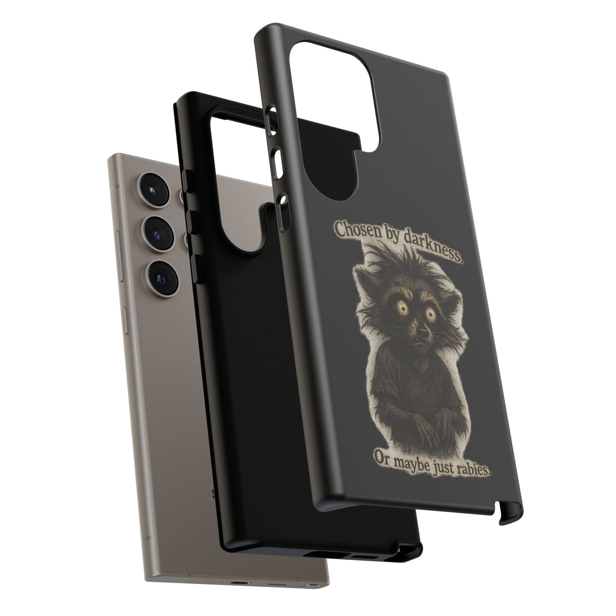 Phone Case - "Chosen by Darkness (Or Maybe Just Rabies)" Cute Creepy Retro Creature Protective Case